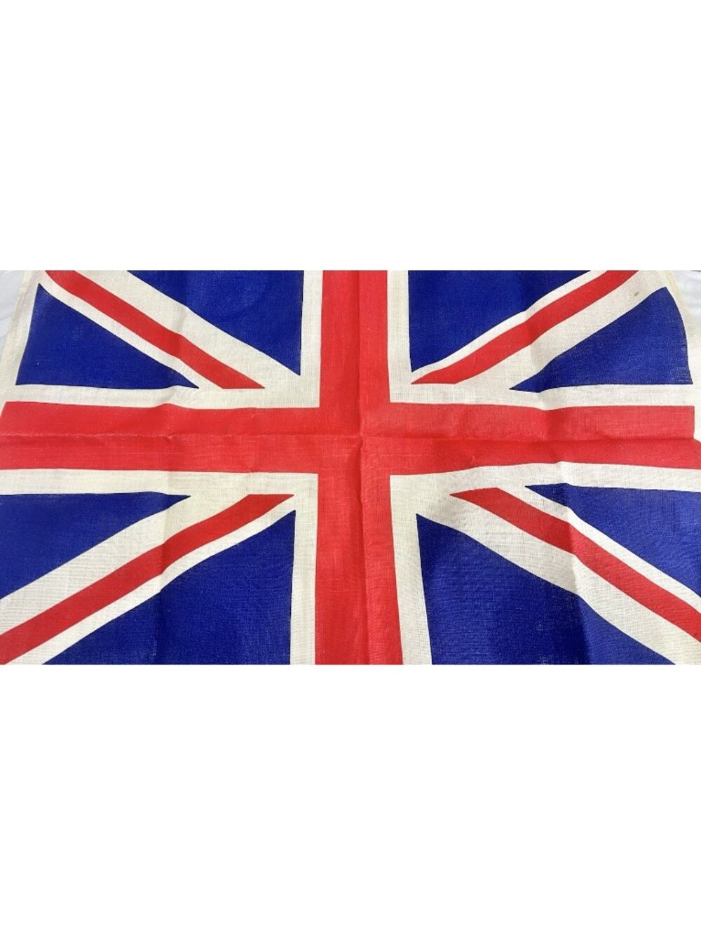 VTG Union Jack Great Britain Linen Souvenir Tea Towel 30”x 19” Exc. Condition